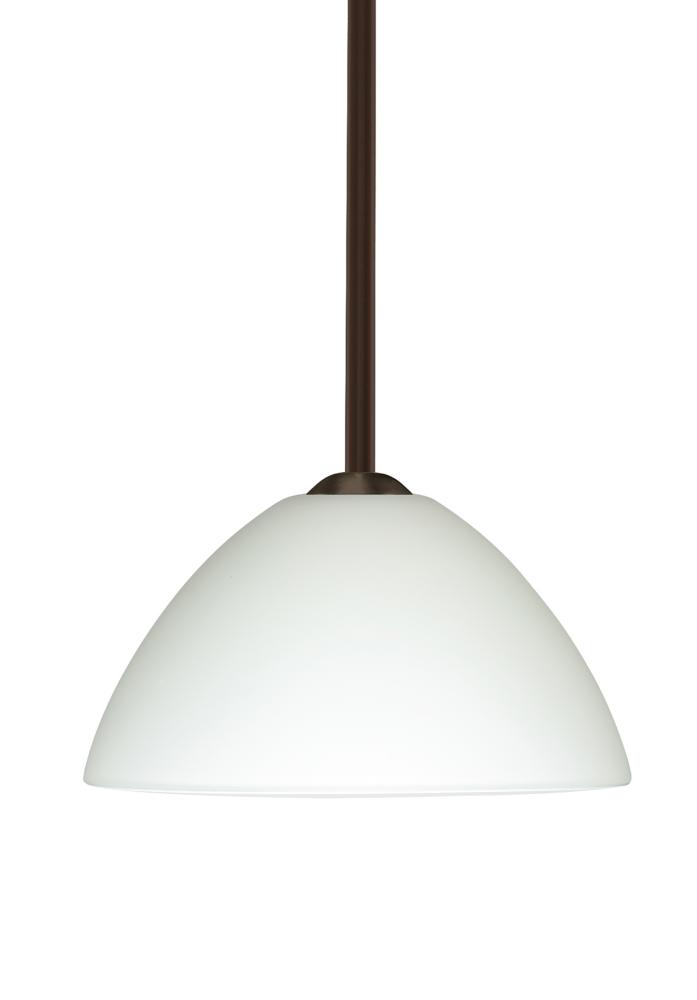 Besa Tessa LED Stem Pendant White Bronze 1x9W LED, 15Ft. Cord