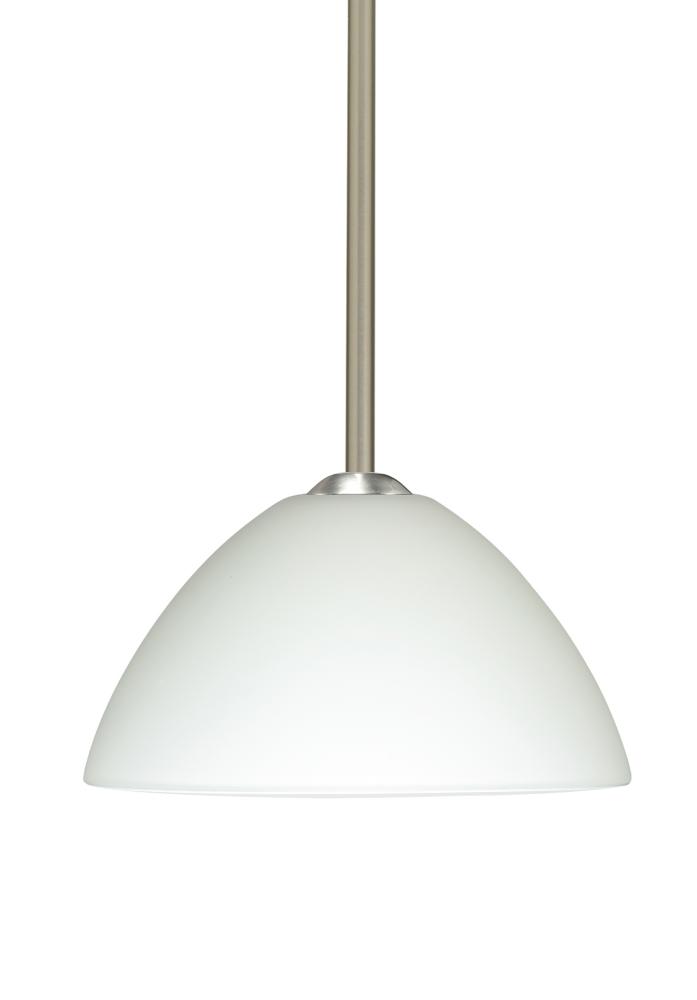 Besa Tessa LED Stem Pendant White Satin Nickel 1x9W LED, 15Ft. Cord