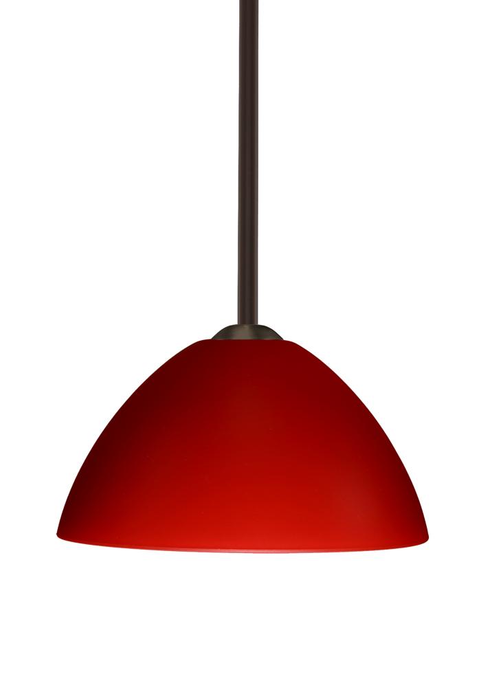 Besa Tessa Stem Pendant Bronze Red Matte 1x75W Medium Base, 15Ft. Cord
