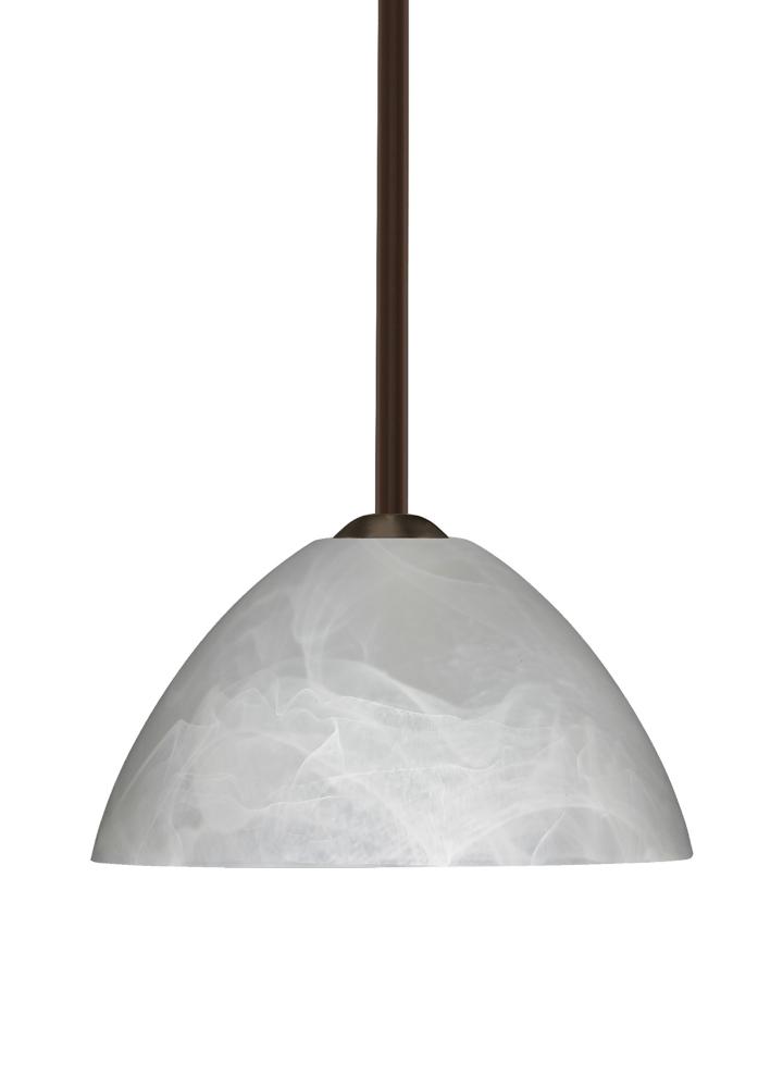 Besa Tessa LED Stem Pendant Marble Bronze 1x9W LED, 15Ft. Cord