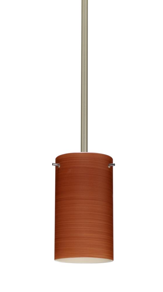 Besa Stem Stilo 7 Pendant Satin Nickel Cherry 1x50W E12 base, 15Ft. Cord