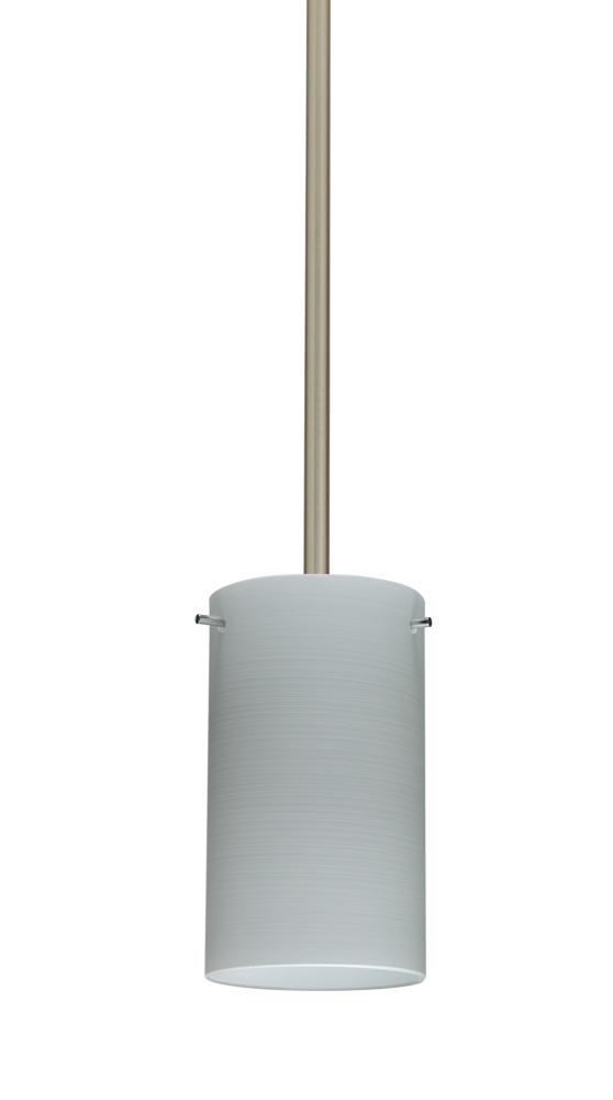Besa Stem Stilo 7 Pendant Satin Nickel Chalk 1x50W E12 base, 15Ft. Cord
