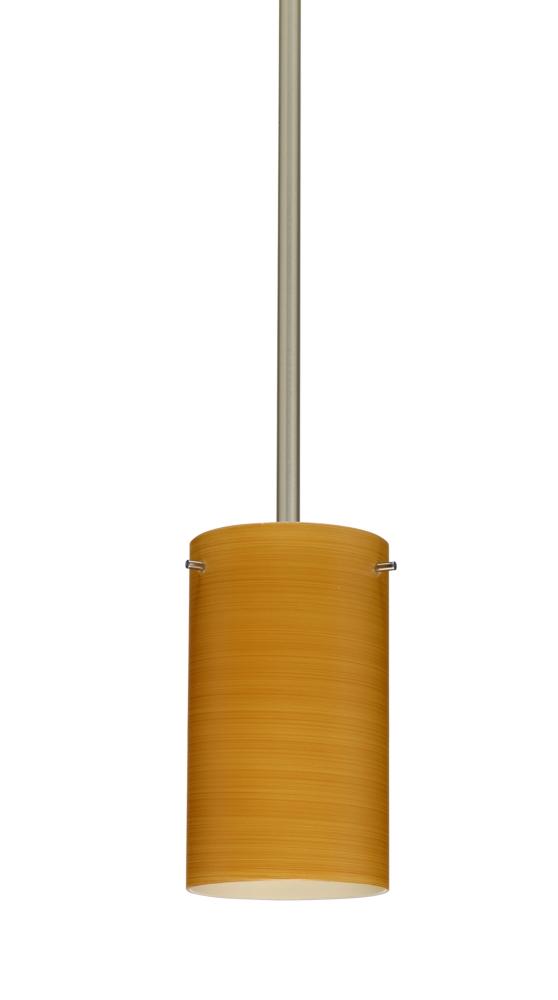 Besa Stem Stilo 7 Pendant Satin Nickel Oak 1x9W LED, 15Ft. Cord