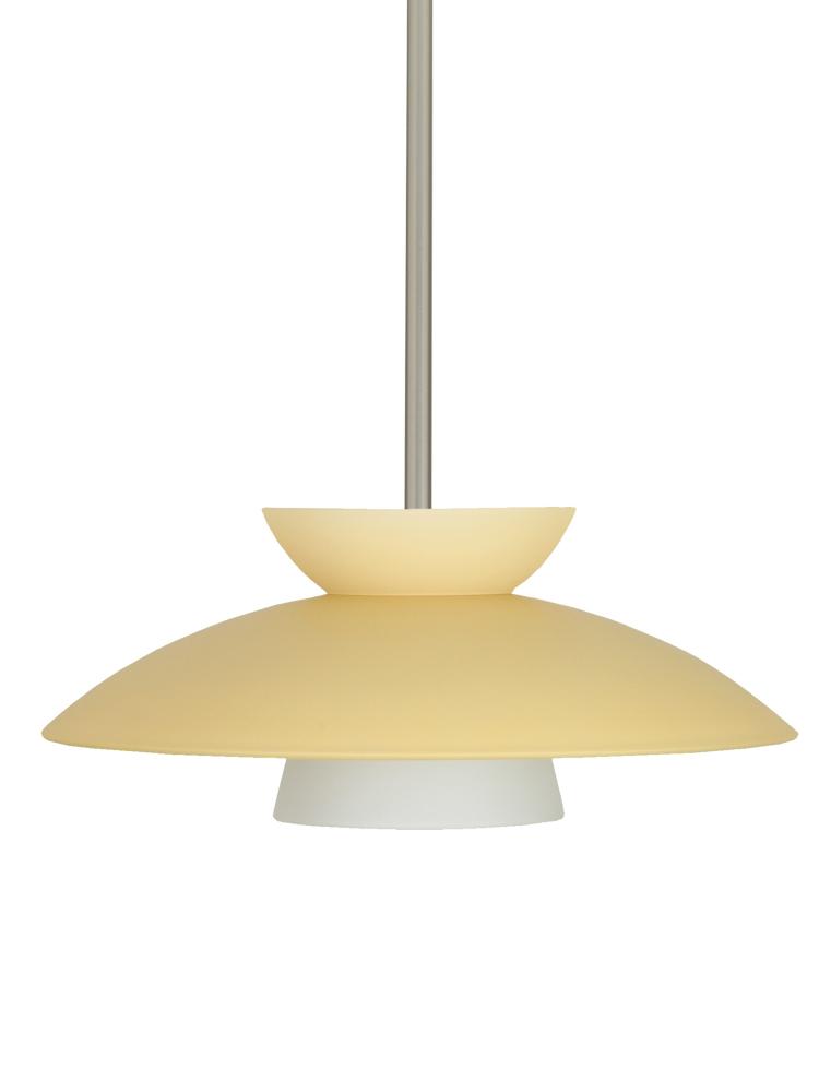 Besa Trilo 15 Stem Pendant Satin Nickel Champagne 1x75W Medium Base, 15Ft. Cord