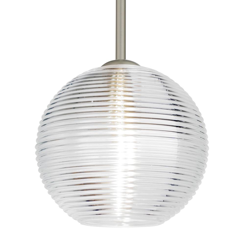 Besa Stem Kristall 8 Pendant Satin Nickel Clear 1x75W Medium Base, 15Ft. Cord