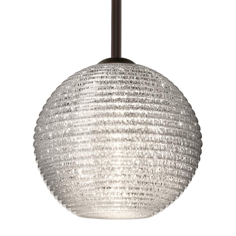 Besa Stem Kristall 8 Pendant Bronze Glitter 1x75W Medium Base, 15Ft. Cord
