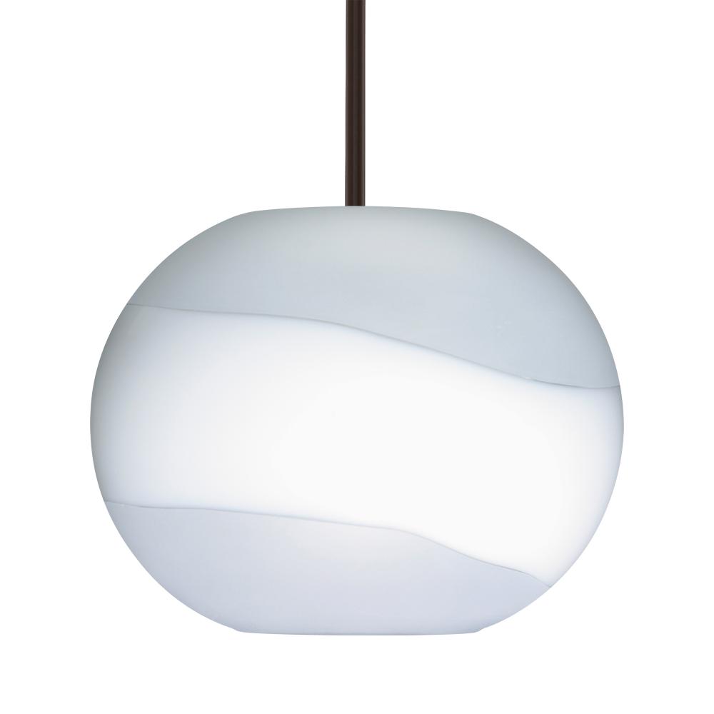Besa Luna LED Pendant Opal Frost Bronze 1x9W LED, 15Ft. Cord