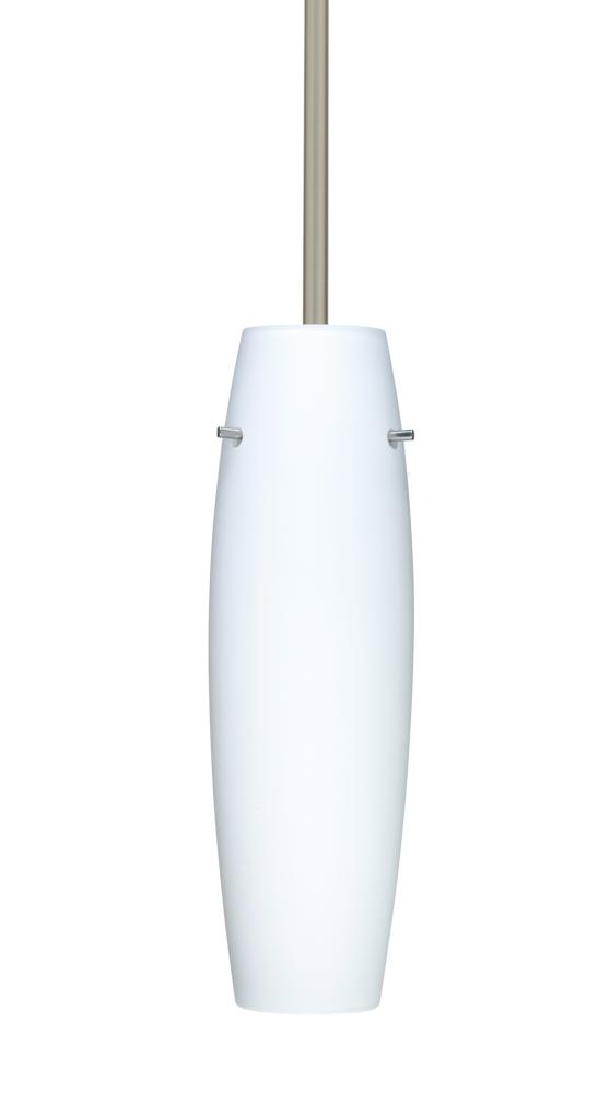 Besa Stem Pendant Suzi 14 Satin Nickel Opal Matte 1x100W Medium Base, 15Ft. Cord