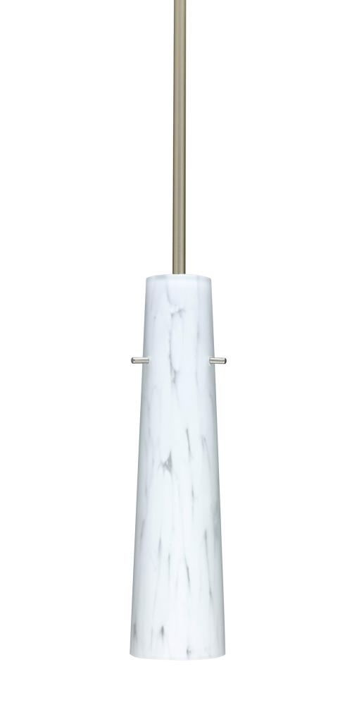 Besa Camino Stem Pendant Satin Nickel Carrera 1x40W E12 base, 15Ft. Cord