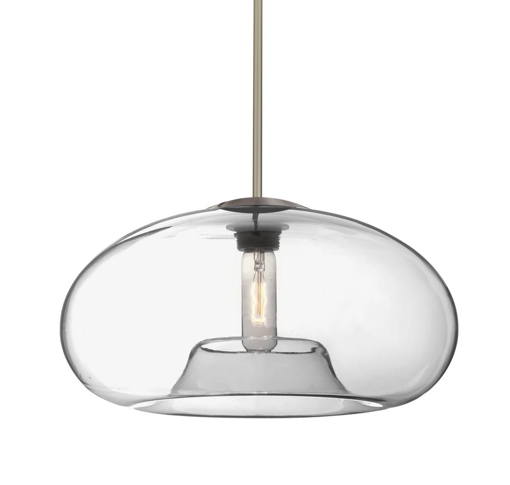 Besa Stem Pendant Bana 15 Satin Nickel Clear 1x60W Medium Base