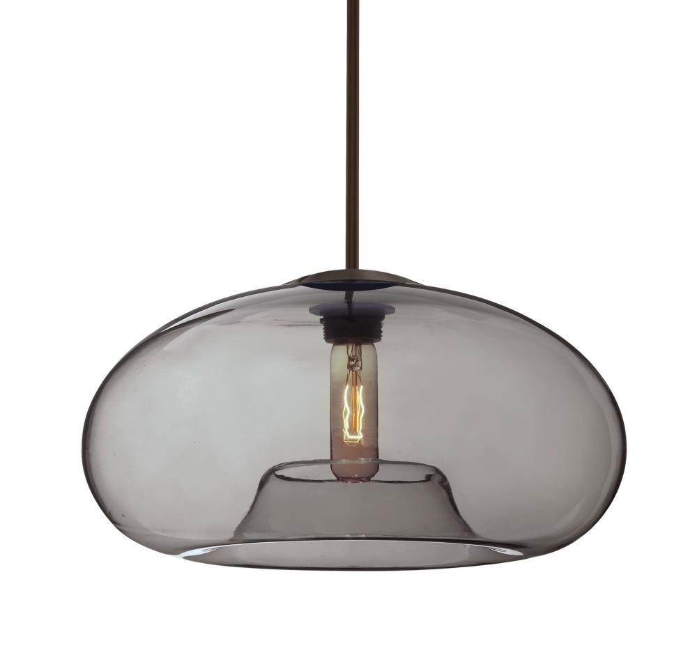 Besa Stem Pendant Bana 15 Bronze Smoke 1x60W Medium Base, 15Ft. Cord