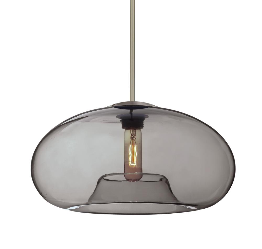 Besa Stem Pendant Bana 15 Satin Nickel Smoke 1x60W Medium Base