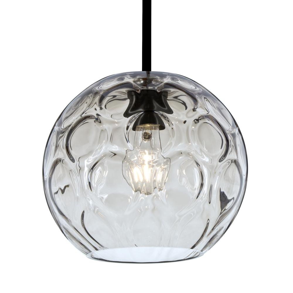 Besa Bombay Cord Pendant, Clear, Black Finish, 1x60W Medium Base