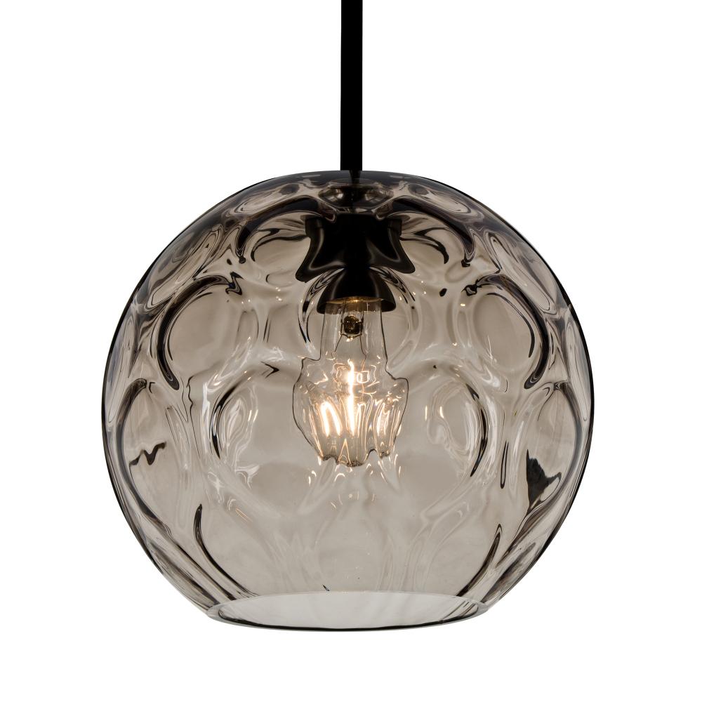 Besa Bombay Cord Pendant, Smoke, Black Finish, 1x60W Medium Base