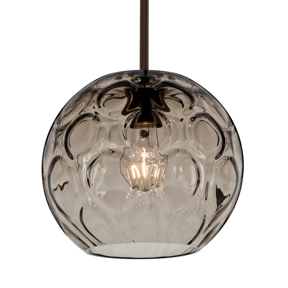 Besa Bombay Cord Pendant, Smoke, Bronze Finish, 1x60W Medium Base, 15Ft. Cord