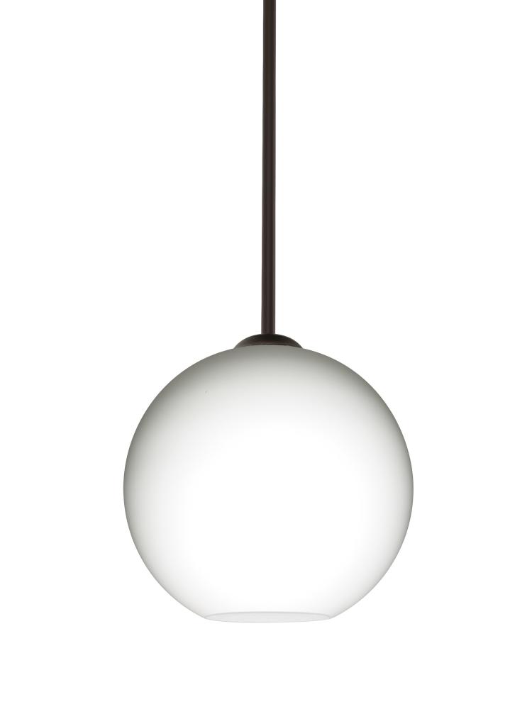 Besa Coco 8 Stem Pendant, Opal Matte, Bronze Finish, 1x9W LED