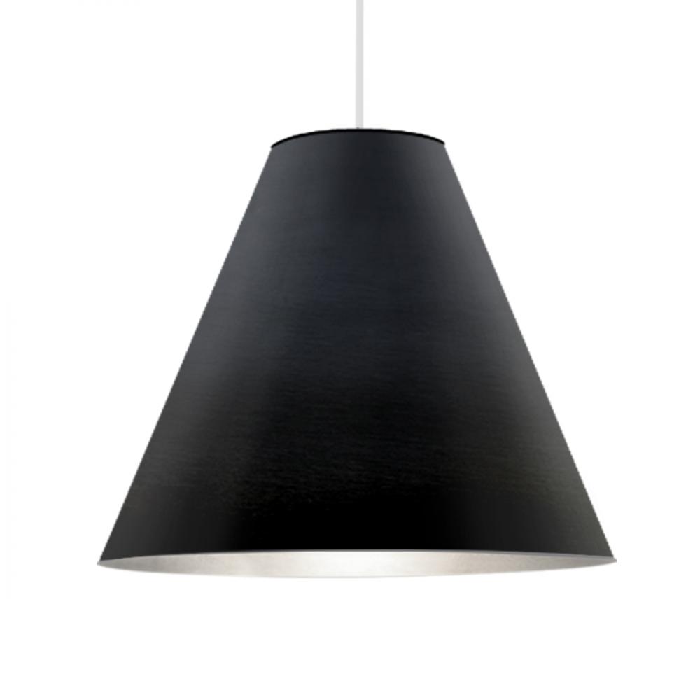 Besa Dylan Stem Pendant, Black, White Finish, 1x30W LED