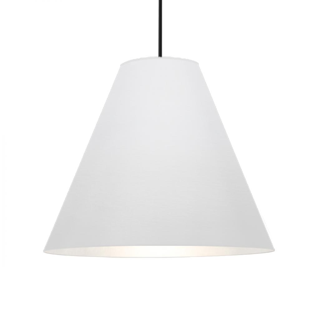 Besa Dylan Stem Pendant, White, Black Finish, 1x30W LED