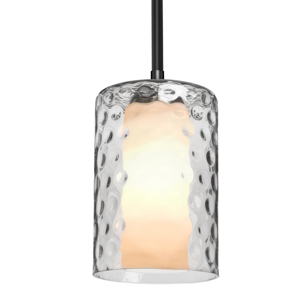 Besa, Esa Stem Pendant, Clear, Black Finish, 1x60W Medium Base