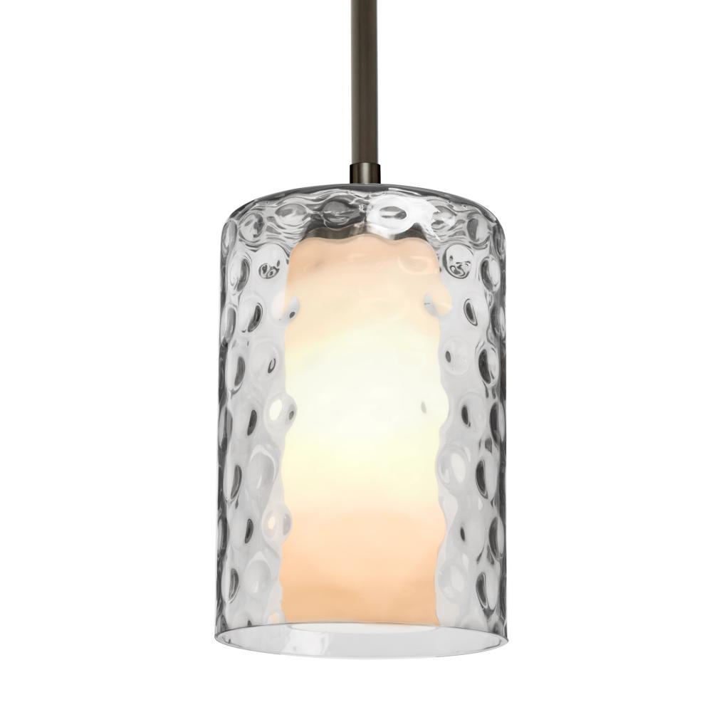 Besa, Esa Stem Pendant, Clear, Bronze Finish, 1x60W Medium Base