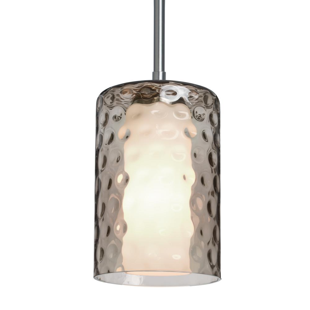 Besa, Esa Stem Pendant, Smoke, Satin Nickel Finish, 1x60W Medium Base, 15Ft. Stem
