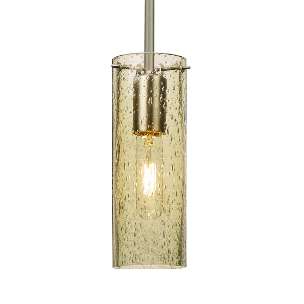 Besa, Juni 10 Stem Pendant, Gold Bubble, Satin Nickel, 1x60W Medium Base, 15Ft. Cord