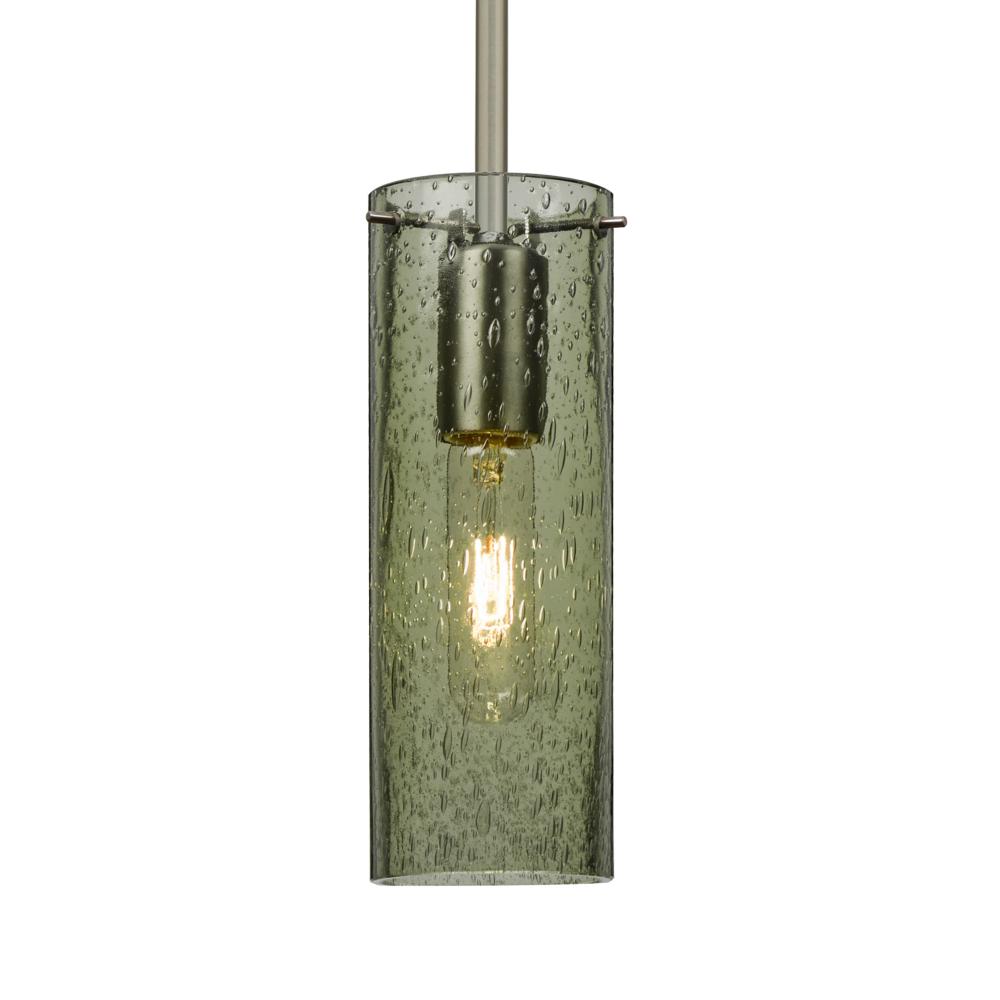 Besa, Juni 10 Stem Pendant, Moss Bubble, Satin Nickel, 1x60W Medium Base, 15Ft. Cord