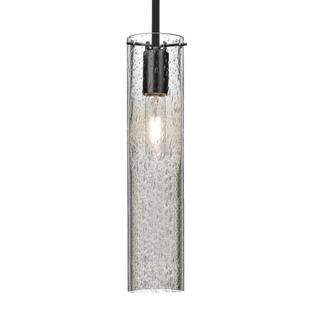 Besa, Juni 16 Stem Pendant, Clear Bubble, Black, 1x60W Medium Base