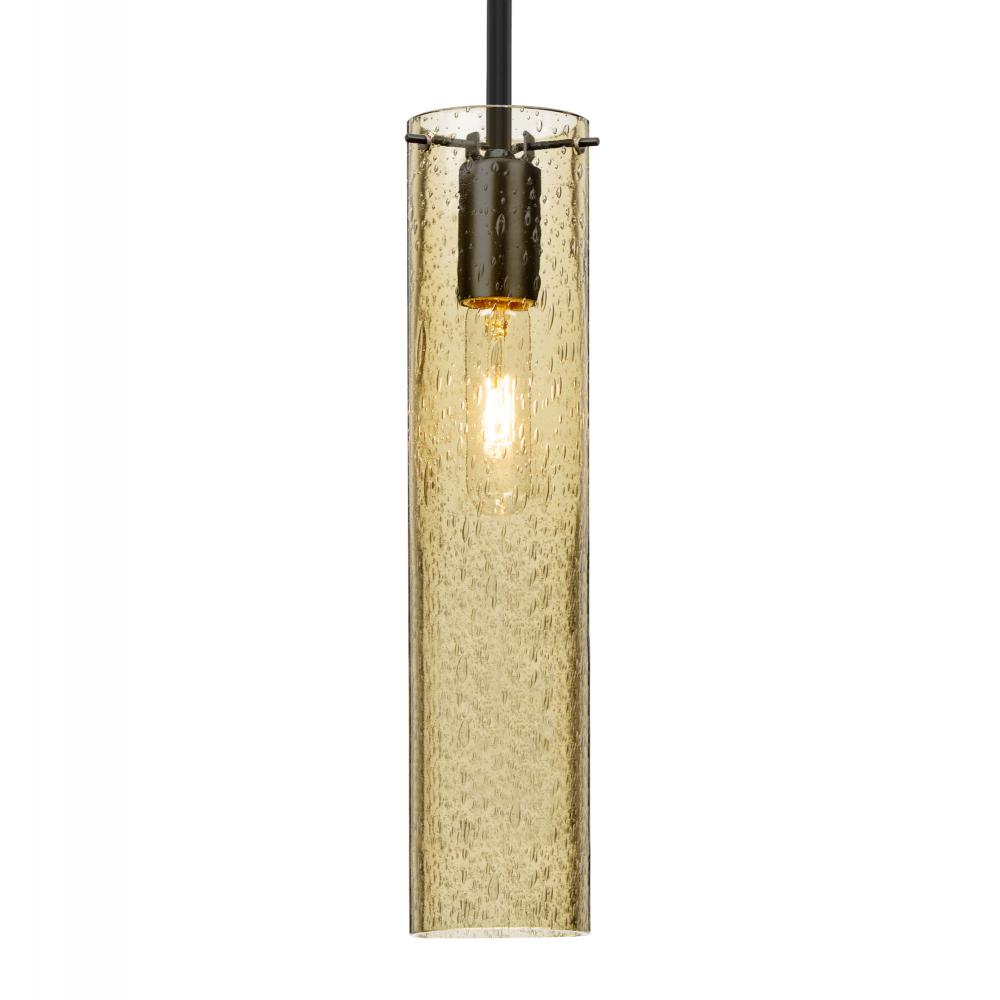 Besa, Juni 16 Stem Pendant, Gold Bubble, Black, 1x60W Medium Base
