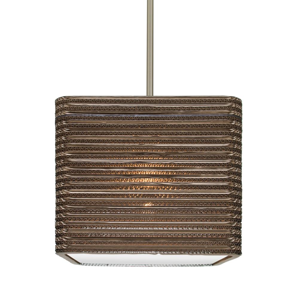 Besa, Kirk 12 Stem Pendant, Satin Nickel Finish, 1x9W LED, 15Ft. Cord