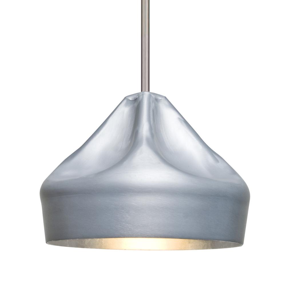Besa Lotus Stem Pendant, Satin Nickel Finish, 1x9W LED, 15Ft. Cord