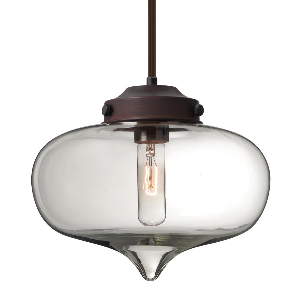 Besa Mira Stem Pendant Bronze Clear 1x60W T10, 15Ft. Cord