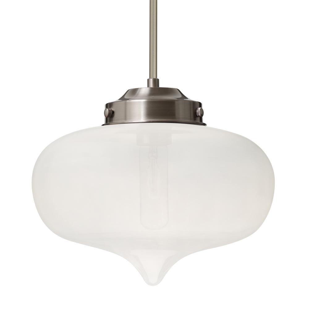 Besa Mira Stem Pendant Satin Nickel Frost 1x60W T10, 15Ft. Cord