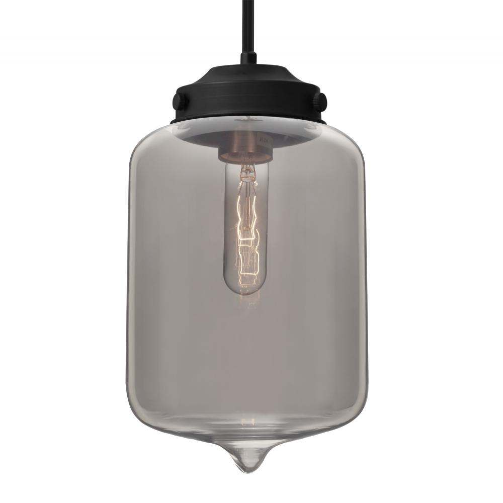 Besa Olin Stem Pendant Black Smoke 1x60W Medium Base T10