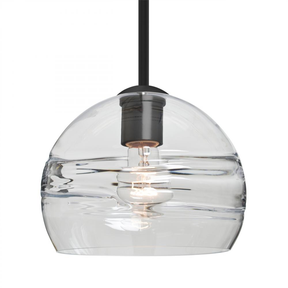 Besa Spirit 8 Pendant, Clear, Black Finish, 1x60W Medium Base