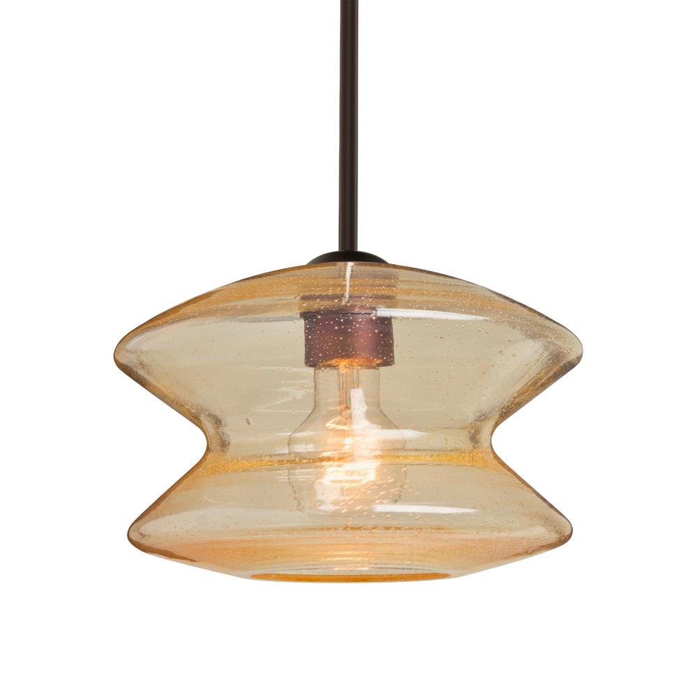 Besa, Zen Stem Pendant, Gold Bubble, Bronze Finish, 1x60W Medium Base, 15Ft. Cord