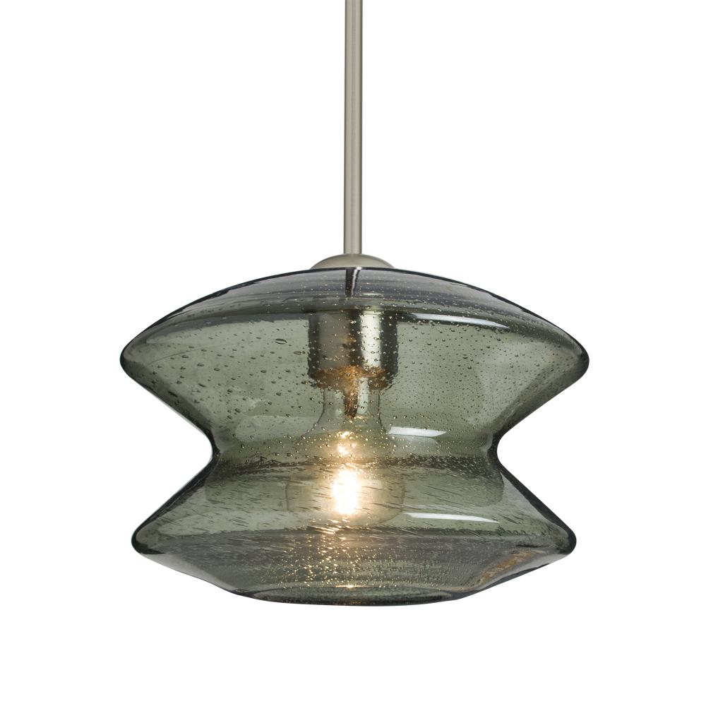 Besa, Zen Stem Pendant, Moss Bubble, Satin Nickel Finish, 1x60W Medium Base, 15Ft. Cord