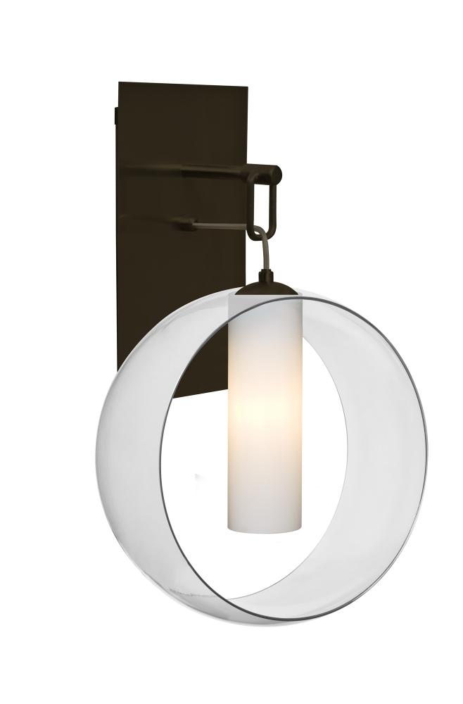 Besa, Plato Wall Pendant, Clear/Opal, Bronze Finish, 1x60W Medium Base