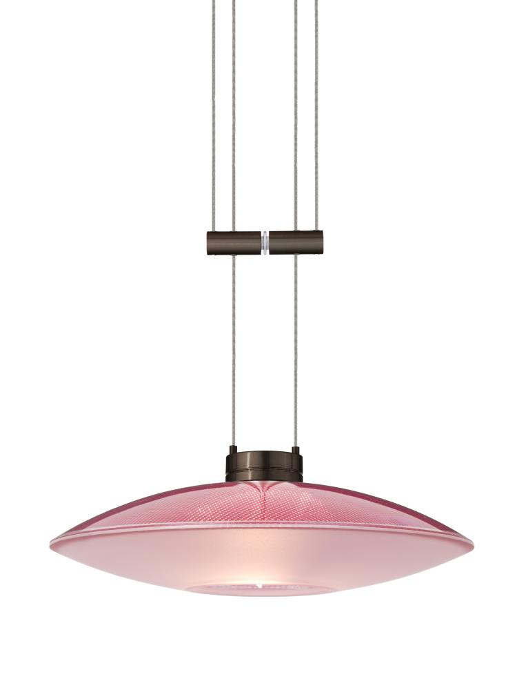 Besa Pendant Spazio Bronze Red/Frost 1x50W Halogen