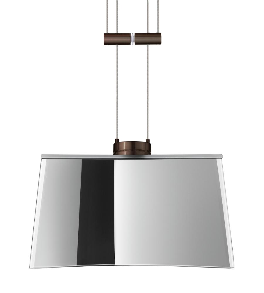 Besa Groove Pendant Mirror-Frost Bronze 1x50W Halogen