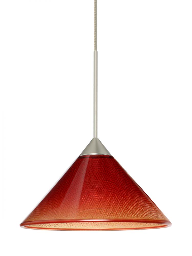 Besa Pendant Kona Satin Nickel Sunset 1x5W LED, 15Ft. Cord