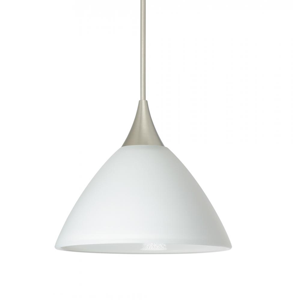 Besa Pendant Domi Satin Nickel White 1x50W MAX GY6.35 Base, 15Ft. Cord