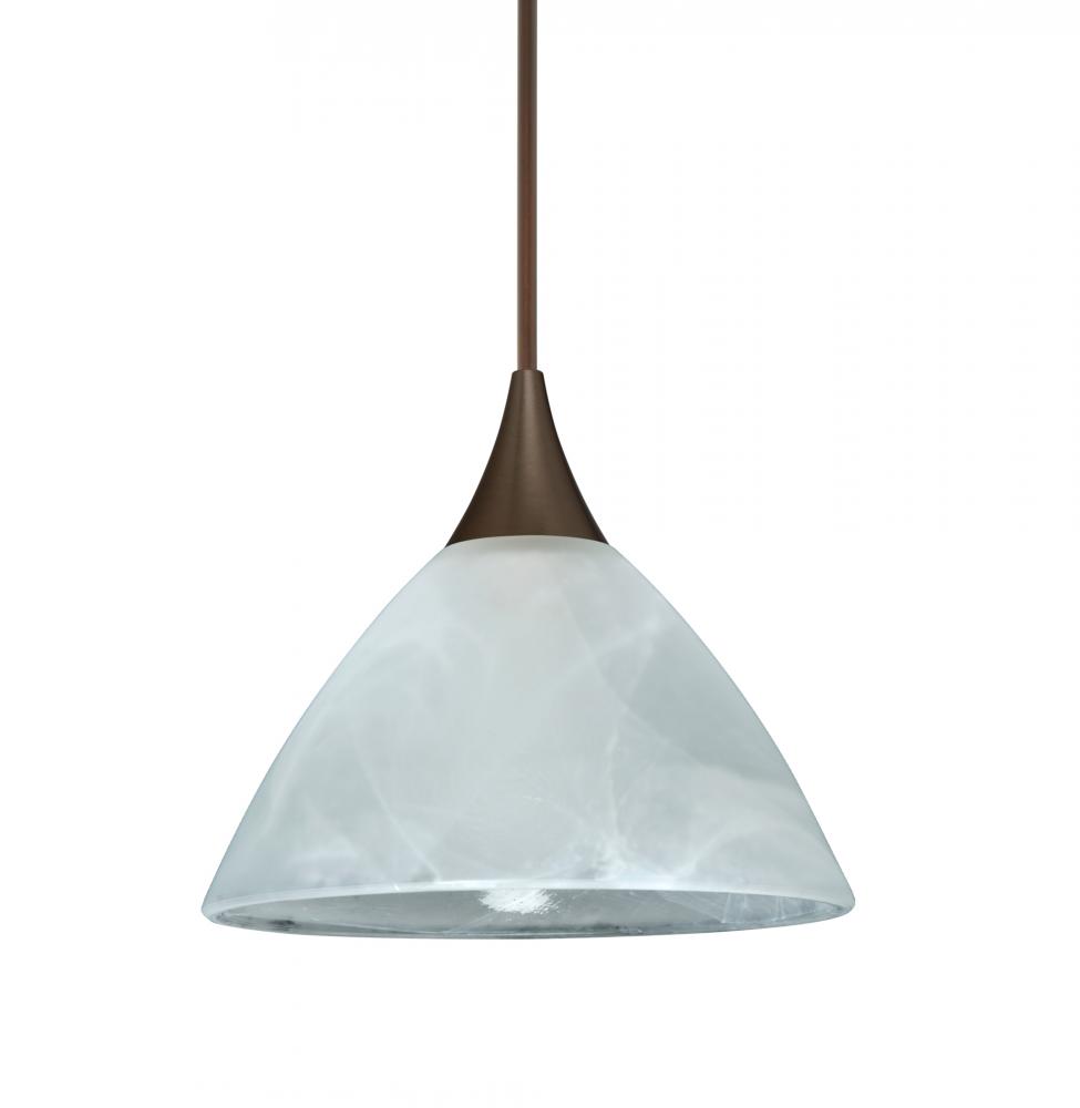 Besa Pendant Domi Bronze Marble 1x50W MAX GY6.35 Base, 15Ft. Cord
