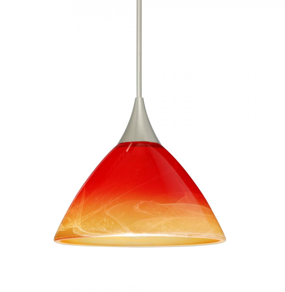 Besa Pendant Domi Satin Nickel Solare 1x50W MAX GY6.35 Base, 15Ft. Cord