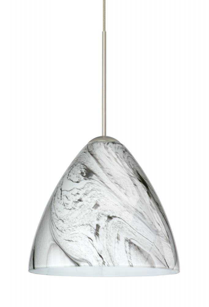 Besa Pendant Mia Satin Nickel Marble Grigio 1x50W Halogen, 15Ft. Cord