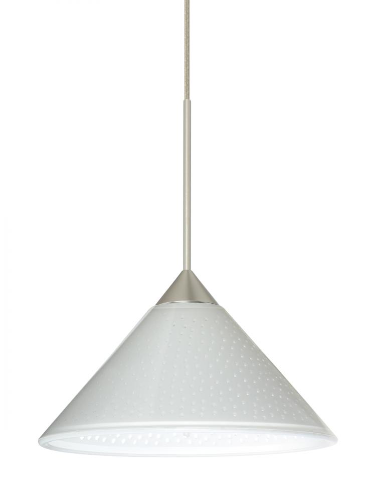 Besa Pendant Kona Satin Nickel White Starpoint 1x50W MAX GY6.35 Base, 15Ft. Cord