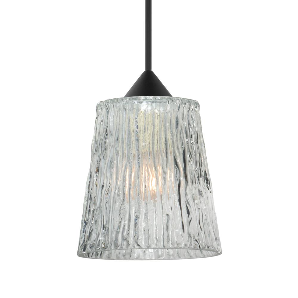 Besa Pendant Nico 4, Black Finish, Clear Stone 1xMAX GY6.35 Base
