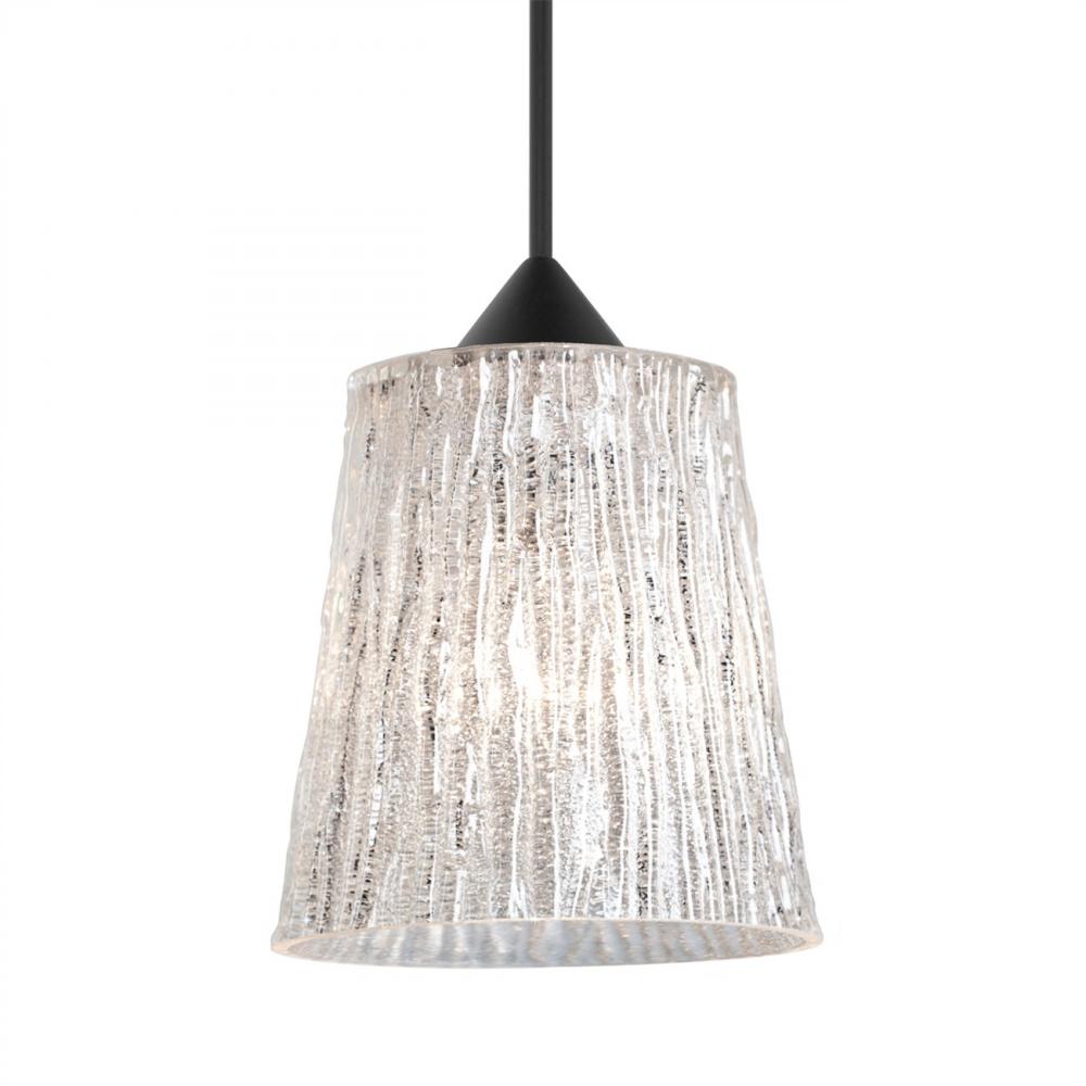 Besa Pendant Nico 4, Black Finish, Stone Glitter 1xMAX GY6.35 Base