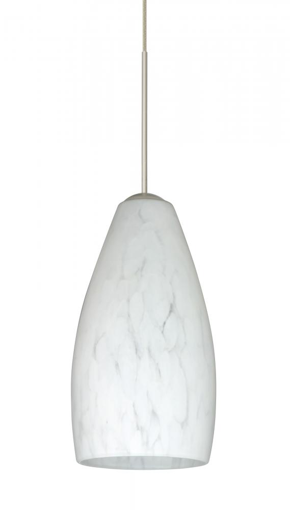 Besa Pendant Karli Satin Nickel Carrera 1x50W MAX GY6.35 Base, 15Ft. Cord