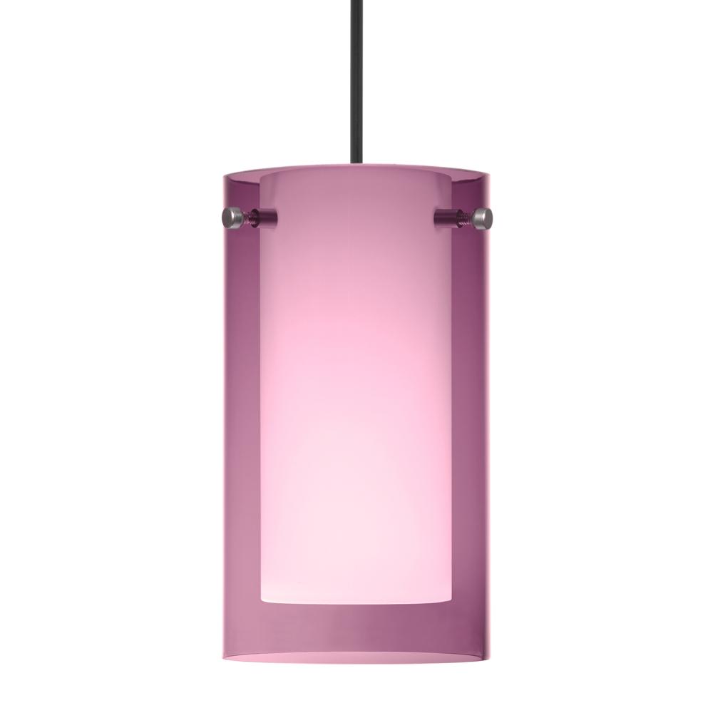 Besa Pendant Pahu 4, Black Finish, Transparent Amethyst/Opal 1x35W MAX GY6.35 Base